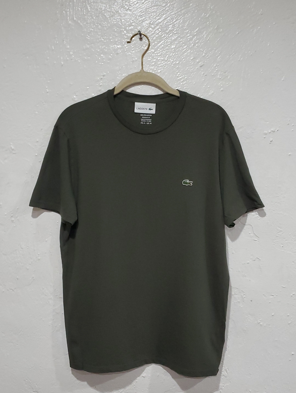 Lacoste 100% Pima Cotton Tshirt In Green Size M